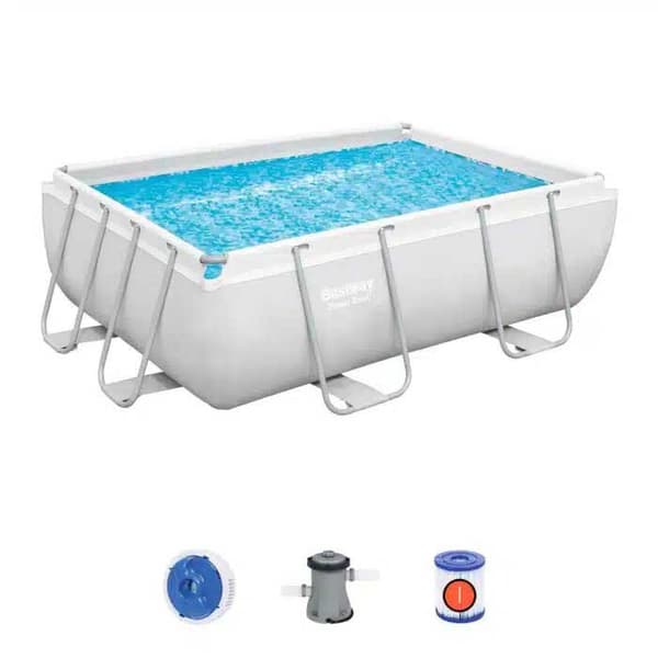 Bestway Rektangulær Stålramme Over Jorden Pool Power Steel 282x196x84 Cm 3662 Liters