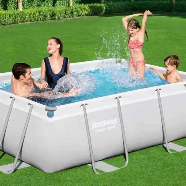 Bestway Rektangulær Stålramme Over Jorden Pool Power Steel 282x196x84 Cm 3662 Liters