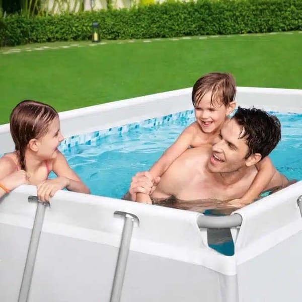 Bestway Rektangulær Stålramme Over Jorden Pool Power Steel 282x196x84 Cm 3662 Liters