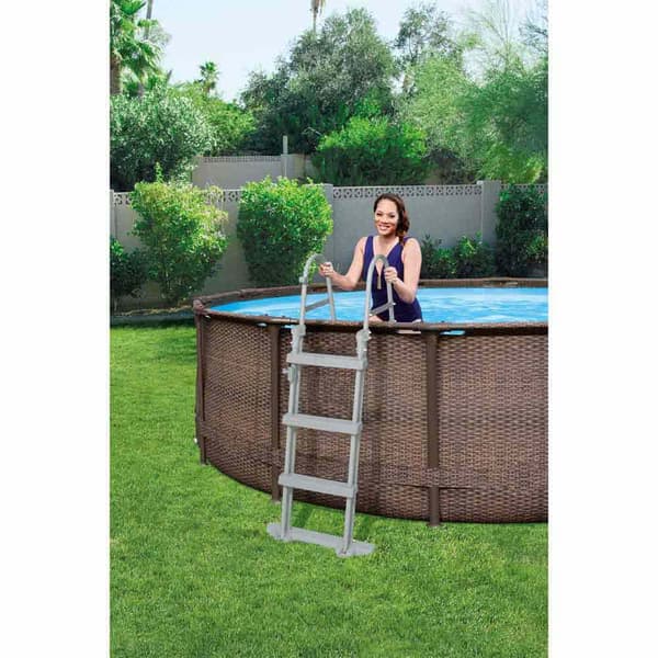 Bestway Rund Stålram Ovan Markpool Steel Pro Max Rattan Ø 366x100 Cm 9150 Liters