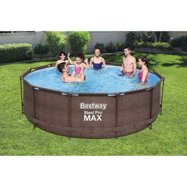 Bestway Rund Stålram Ovan Markpool Steel Pro Max Rattan Ø 366x100 Cm  9150 Liters