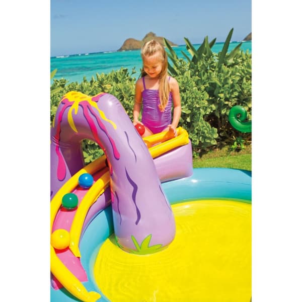 Uppblåsbar plaskpool för barn Intex Dinosaurier Lekplats 302 x 112 x 229 cm 280 L