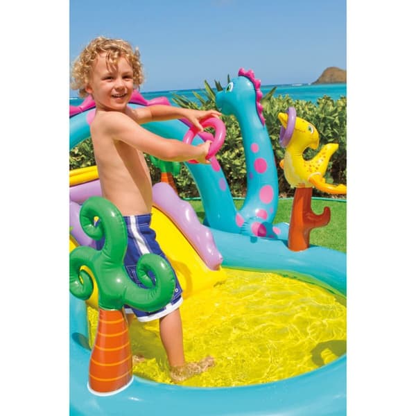 Uppblåsbar plaskpool för barn Intex Dinosaurier Lekplats 302 x 112 x 229 cm 280 L