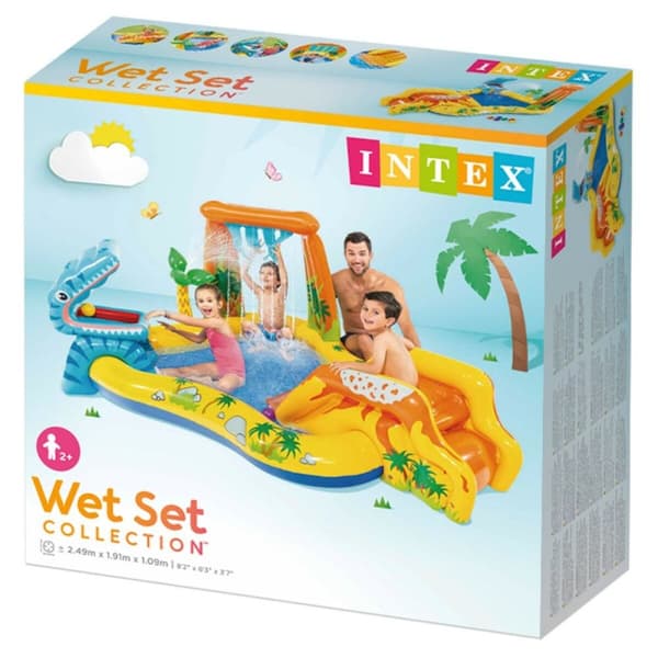Oppustelig Pool til Børn Intex Legeplads Dinosaurer 272 L 249 x 109 x 191 cm (2 enheder)