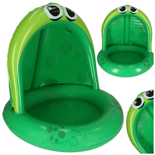 Uppblåsbar pool för barn, plaskdamm med grodtak, 95 cm
