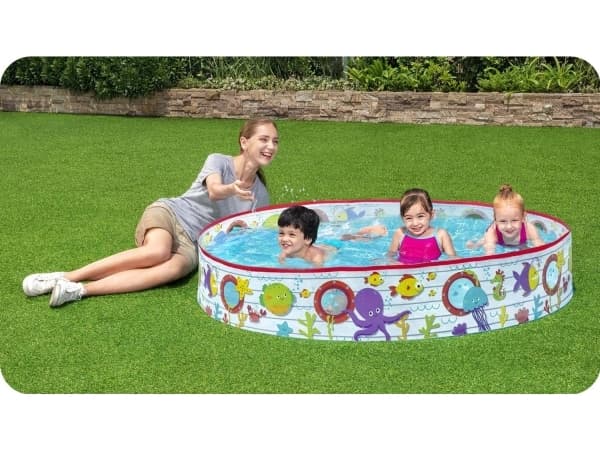 Bestway 55029, Oppblåsbart basseng, 340 l, Rund, 2 år, PVC, Vinyl, Flerfarget