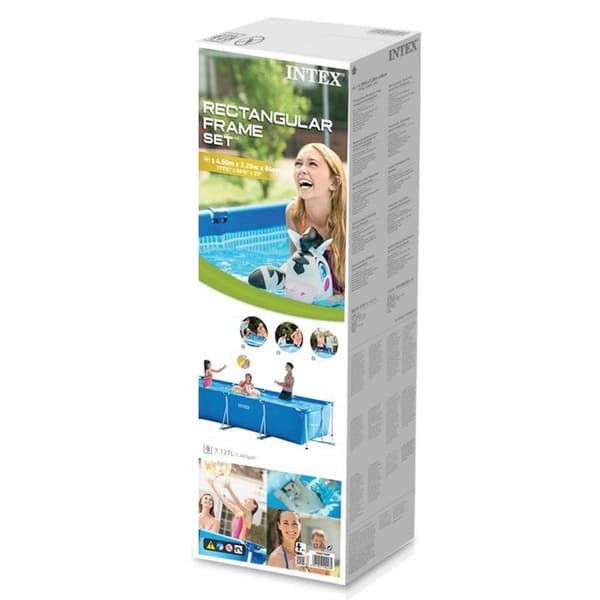 INTEX MetalFrame Junior rörformad pool - 4,50 x 2,20 m - Ovan mark - Blå