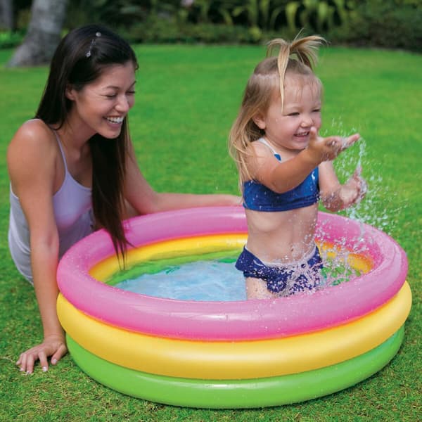 Uppblåsbar plaskpool för barn Intex Sunset Ringar 68 L 86 x 25 x 86 cm (6 antal)