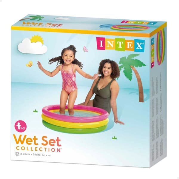 Uppblåsbar plaskpool för barn Intex Sunset Ringar 68 L 86 x 25 x 86 cm (6 antal)
