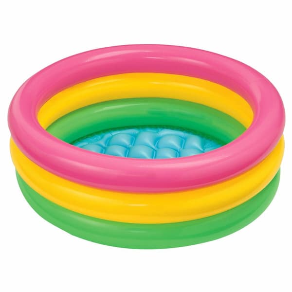 Uppblåsbar plaskpool för barn Intex Sunset Ringar 68 L 86 x 25 x 86 cm (6 antal)
