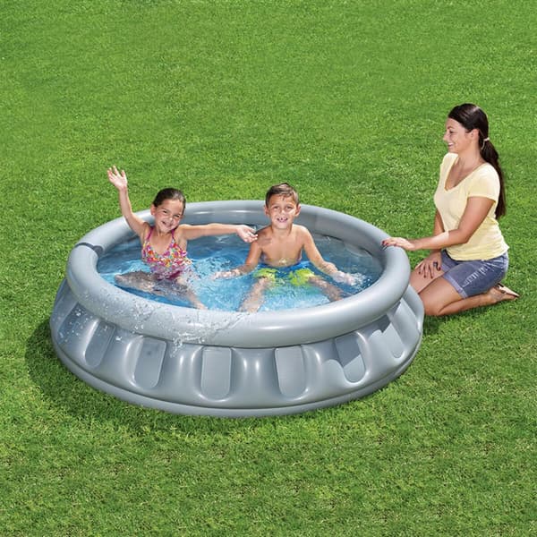 Bestway Uppblåsbar barnpool 3 kammare rymdskepp 152x43cm +3 år Trädgård 51080