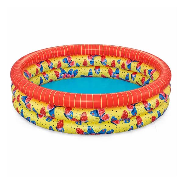 Bestway Barns Uppblåsbar Pool 3 Ringar Fjärilar 168x38 cm +2 år Trädgård 51202