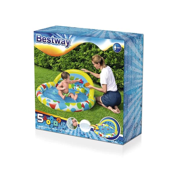 Bestway Uppblåsbar Barnpool Lärande 120x117x46 cm +4 månader Trädgård 52378