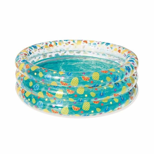 Bestway Uppblåsbar Pool 3 Ringar Transparent Tropisk 150x53 cm +6 År Trädgård 51045