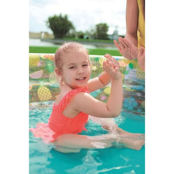 Bestway Uppblåsbar Pool 3 Ringar Transparent Tropisk 150x53 cm +6 År Trädgård 51045