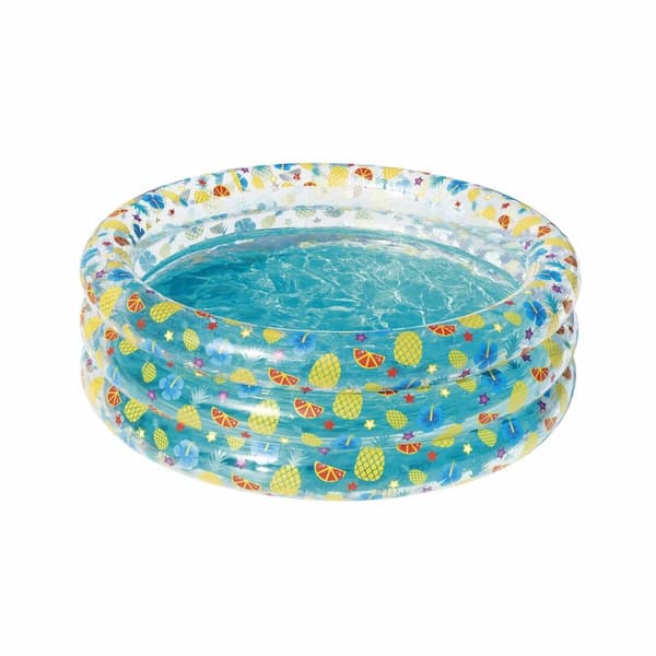Bestway Uppblåsbar Pool 3 Ringar Transparent Tropisk 150x53 cm +6 År Trädgård 51045
