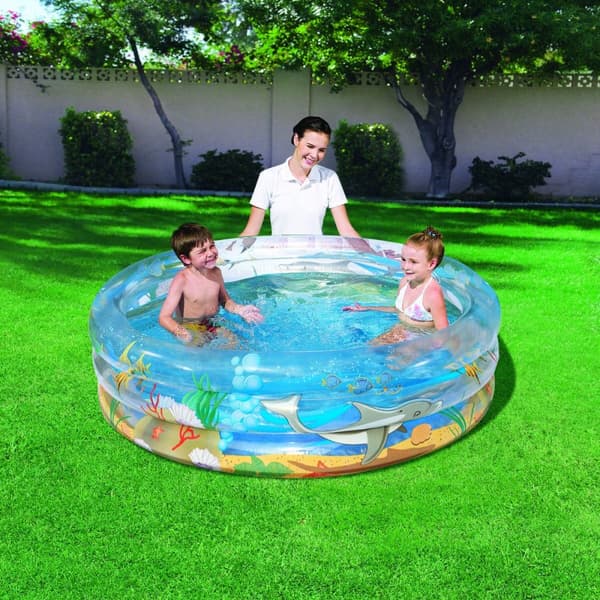 Bestway Uppblåsbar Pool 3 Ringar Transparent Tropisk 150x53 cm +6 År Trädgård 51045