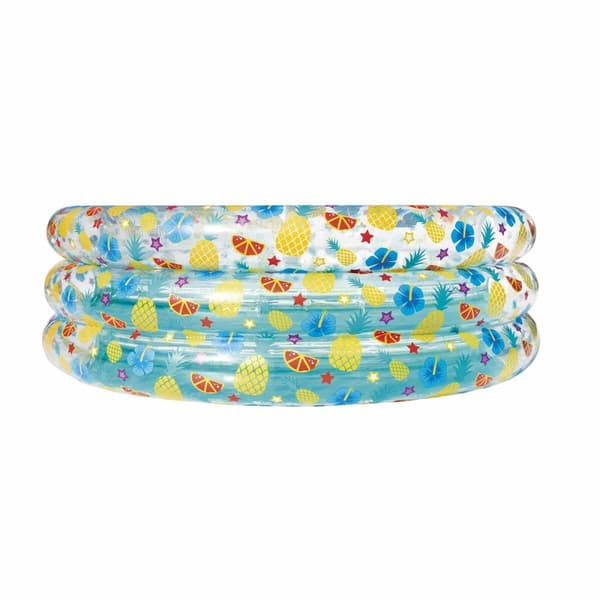 Bestway Uppblåsbar Pool 3 Ringar Transparent Tropisk 150x53 cm +6 År Trädgård 51045
