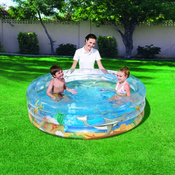 Bestway Uppblåsbar Pool 3 Ringar Transparent Tropisk 150x53 cm +6 År Trädgård 51045