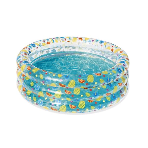 Bestway Uppblåsbar Pool 3 Ringar Transparent Tropisk 150x53 cm +6 År Trädgård 51045