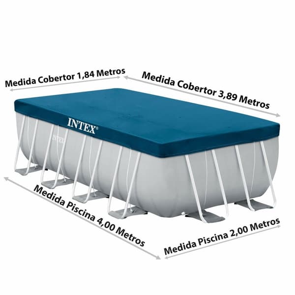 Pool Cover Intex 28037 4 x 2 m Blå Marinblå