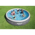 Miniatyrbild 3 av 11: Bestway Uppblåsbar pool för vuxna Rattanring med renare 475x84 cm Trädgård 57313
