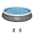 Miniatyrbild 11 av 11: Bestway Uppblåsbar pool för vuxna Rattanring med renare 475x84 cm Trädgård 57313