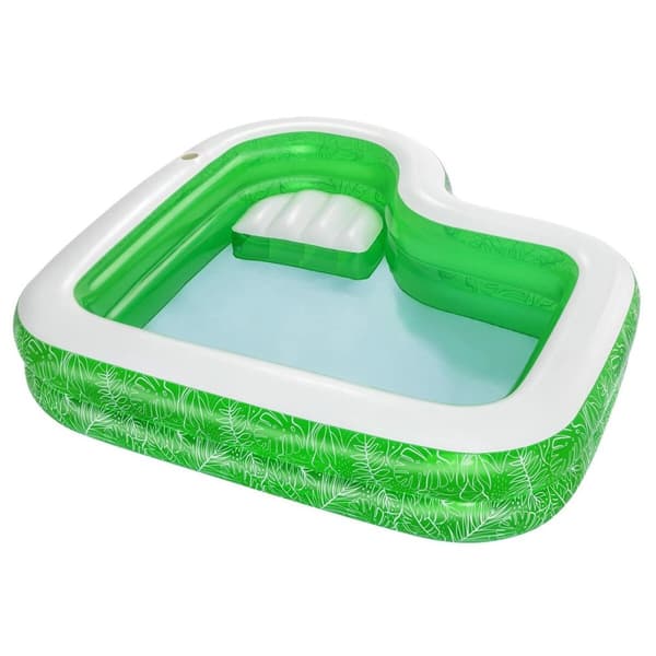 Bestway Uppblåsbar Pool 2 Kamrar Tropical 231x231x51 cm +6 År Trädgård 54336