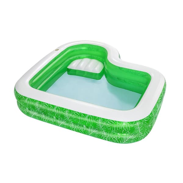 Bestway Uppblåsbar Pool 2 Kamrar Tropical 231x231x51 cm +6 År Trädgård 54336