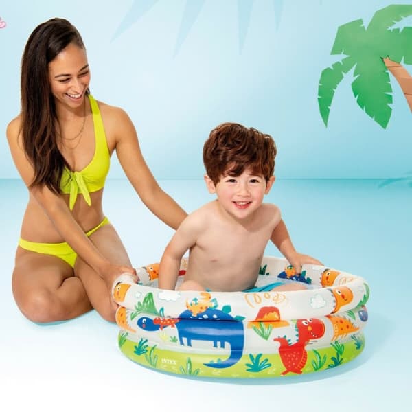Uppblåsbar plaskpool för barn Intex Dinosaurier Ringar 28 L 33 L 61 x 22 x 61 cm (12 antal)