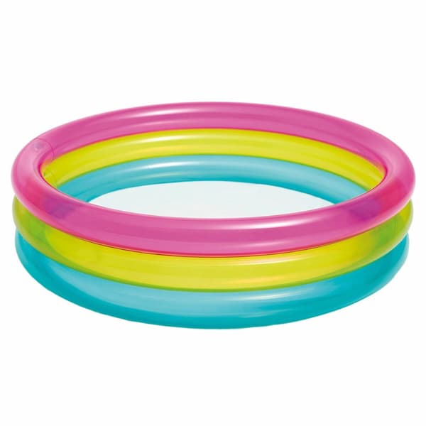 Uppblåsbar plaskpool för barn Intex Regnbåge Ringar 63 L 86 x 25 x 86 cm (12 antal)