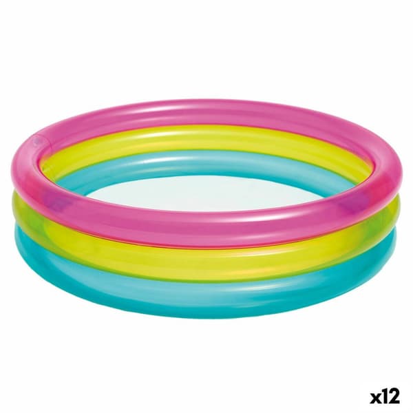 Uppblåsbar plaskpool för barn Intex Regnbåge Ringar 63 L 86 x 25 x 86 cm (12 antal)