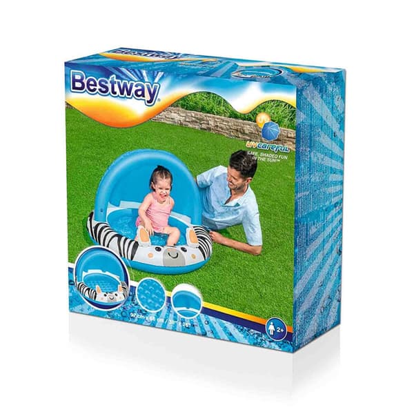 Bestway Uppblåsbar Barnpool Safari Ring 97x66cm +2 År Trädgård 52559