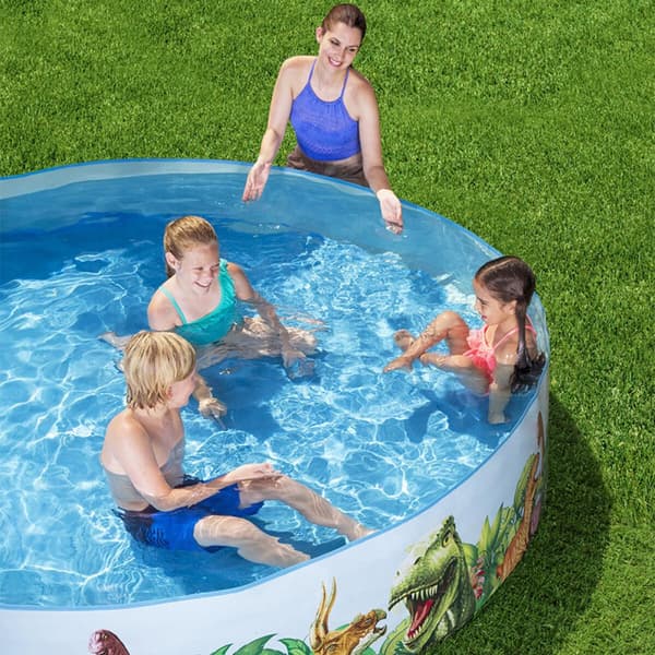 Bestway Styv Barn Pool PVC Dinosaurier 244x46 cm +3 År Trädgård 55001
