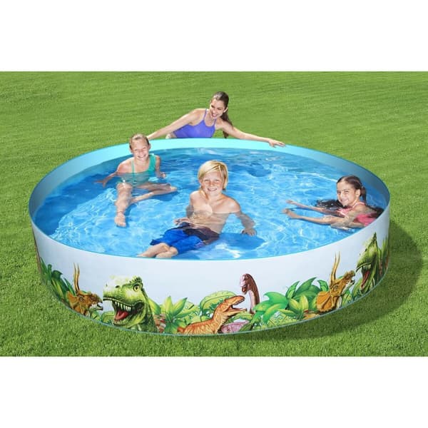 Bestway Styv Barn Pool PVC Dinosaurier 244x46 cm +3 År Trädgård 55001