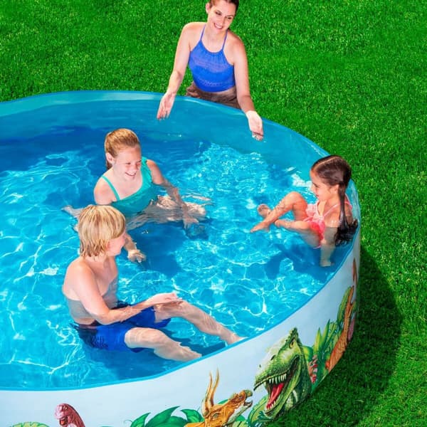 Bestway Styv Barn Pool PVC Dinosaurier 244x46 cm +3 År Trädgård 55001