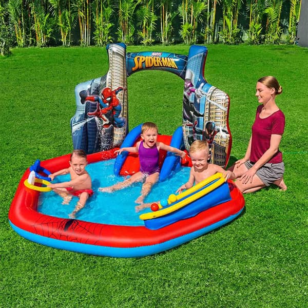 Bestway Spiderman uppblåsbart poolspelområde 211x206x127 cm +2 År Trädgård 98793