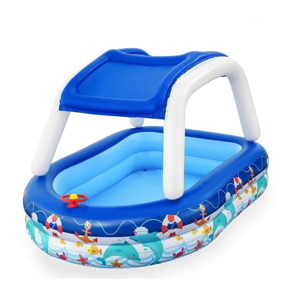 Oppblåsbart plaskebasseng for barn Bestway Flerfarget 213 x 155 x 132 cm 175 x 262 x 51 cm Båt