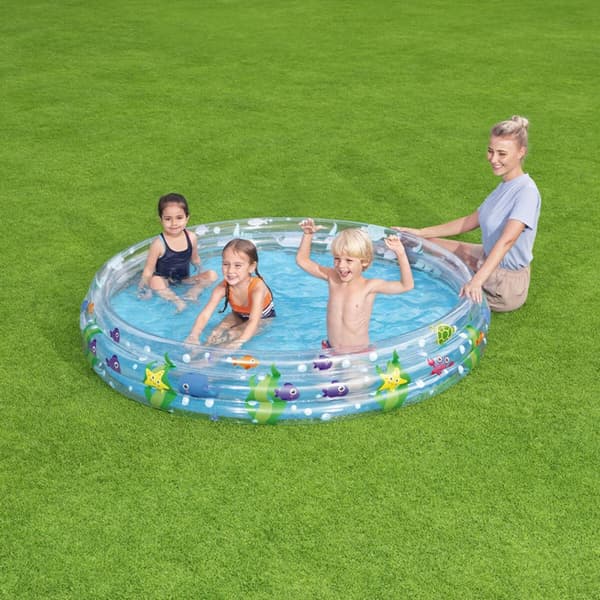 Oppblåsbart plaskebasseng for barn Bestway Marineblå 183 x 33 cm