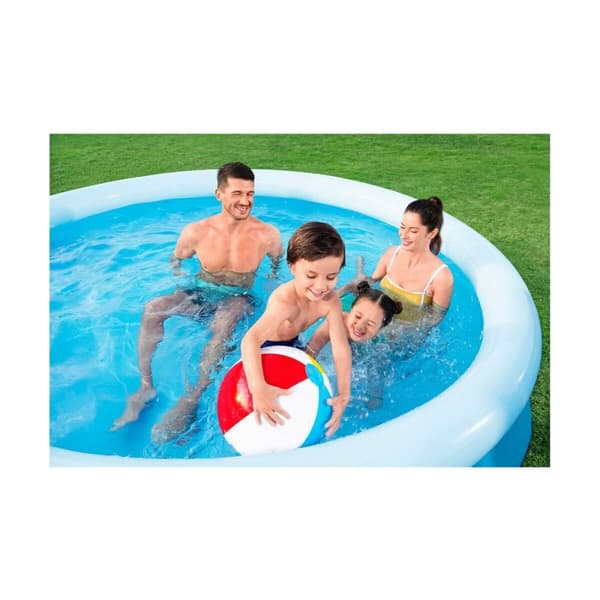 Bestway Uppvuxen uppblåsbar poolring med filter 305x66 cm Trädgård 57458