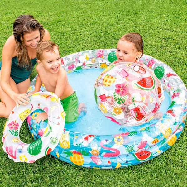 Puhallettava lasten kahluuallas Intex Trooppinen 150 l 122 x 25 cm (12 osaa)