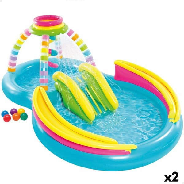 Puhallettava lasten kahluuallas Intex Sateenkaari 374 L 295 x 109 x 191 cm (2 osaa)