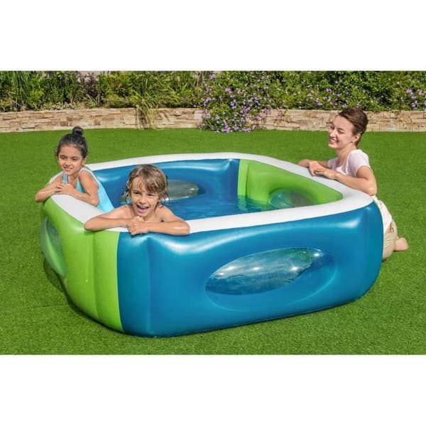 Upplåsbar Pool - Bestway - Fönster - 168x168x56 cm - Fyrkantig - Hållbara material