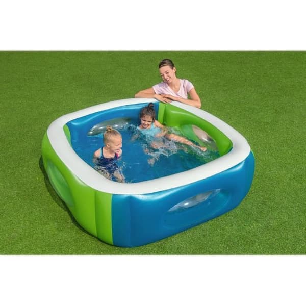 Upplåsbar Pool - Bestway - Fönster - 168x168x56 cm - Fyrkantig - Hållbara material