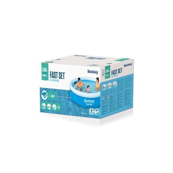 BESTWAY Självstående rund pool Fast Set 305 x 66 cm med filtration