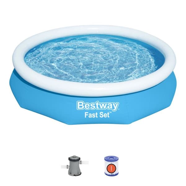 BESTWAY Självstående rund pool Fast Set 305 x 66 cm med filtration