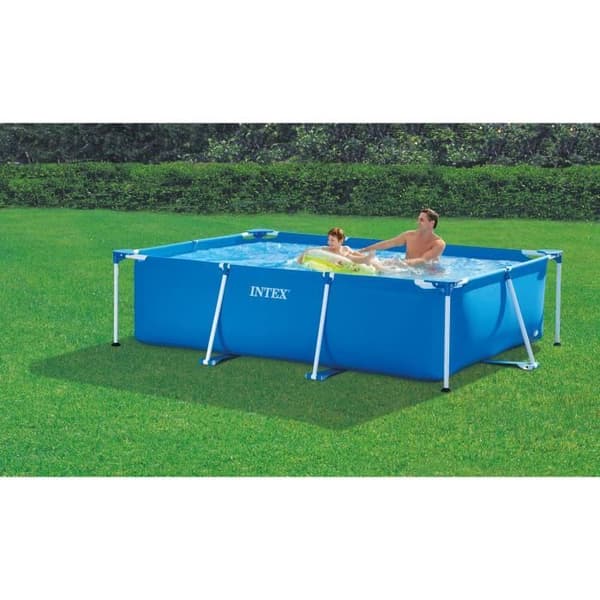 INTEX Tubular Above Ground Pool Kit - Metallram - 300 x 200 x 75 cm - Rektangulär (levereras med pump och patron) - 28275FS