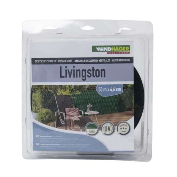 Vertikala PVC-döljningslameller - Windhager - 50 m x 4,6 cm - Grön
