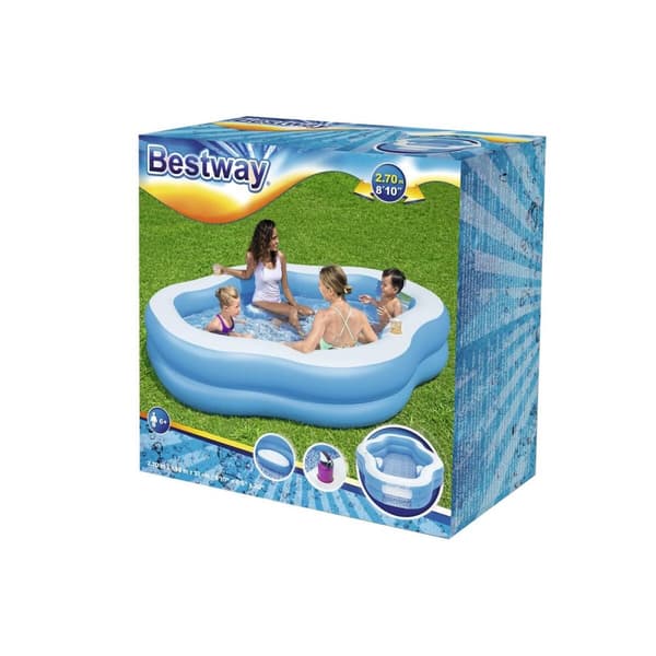 Bestway Uppblåsbar Familjepool 270x198x51 cm +6 År Trädgård 54409