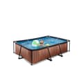 Miniatyrbillede 5 af 6: EXIT Wood pool 220x150x65cm med filterpumpe - brun